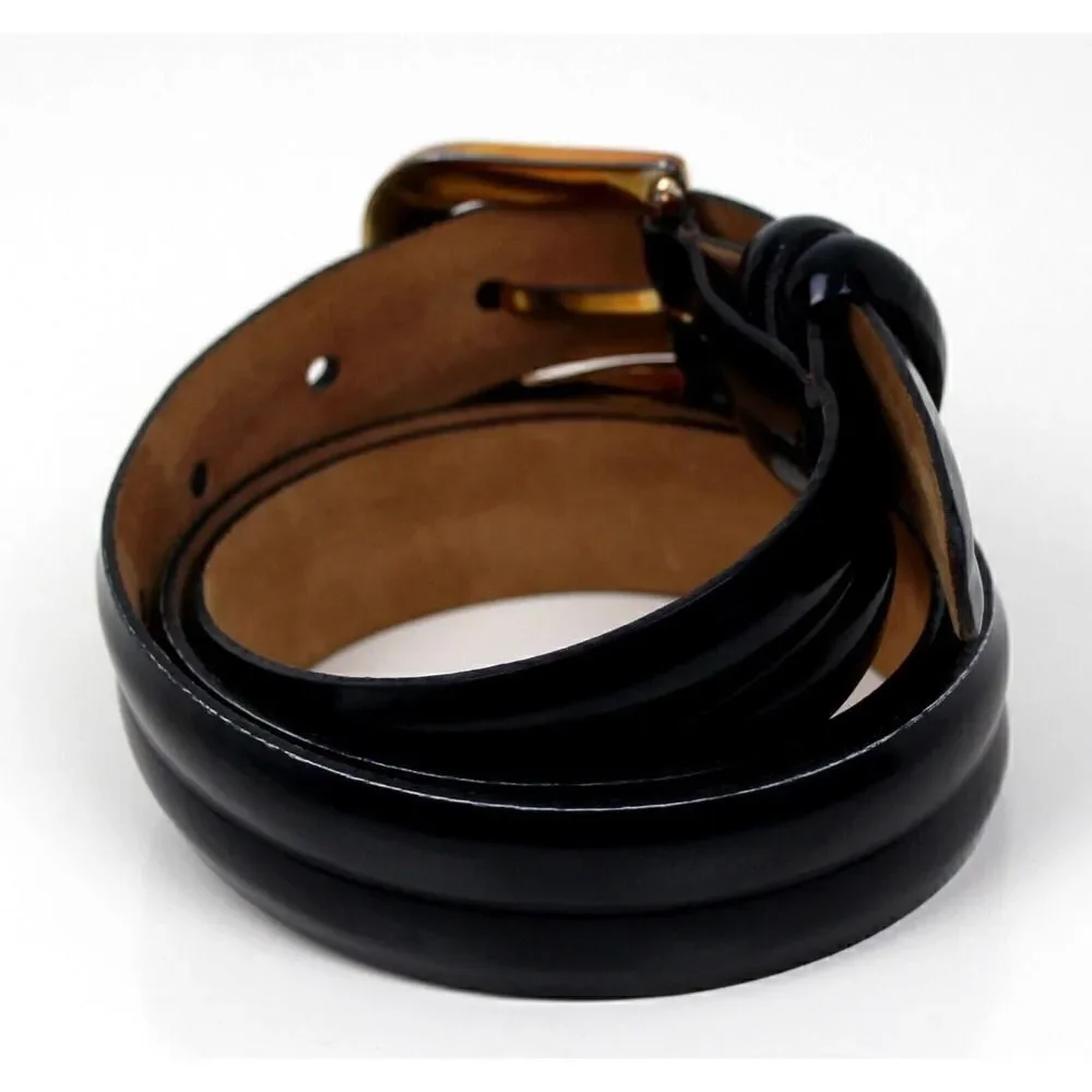 VTG BLACK GENUINE LEATHER 1 1/8
